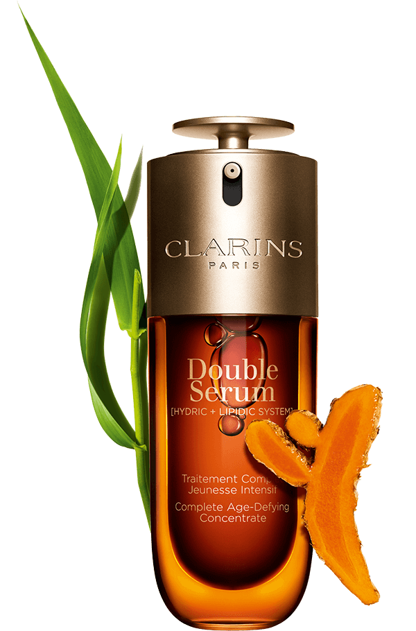 Double Serum activated packshot with Giant Provencal Reed Extract & Turmeric Extract, star ingredients